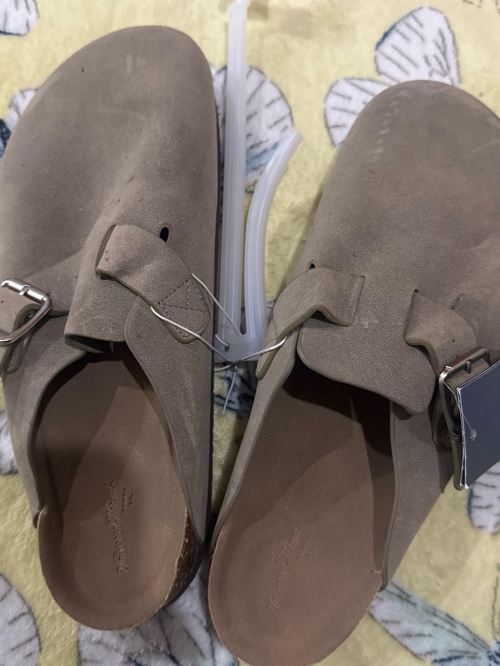 Universal Thread Taupe Suede Slip-On Buckle Mules
